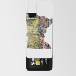 Minnesota Map and Colorful Autumn Forest Android Card Case