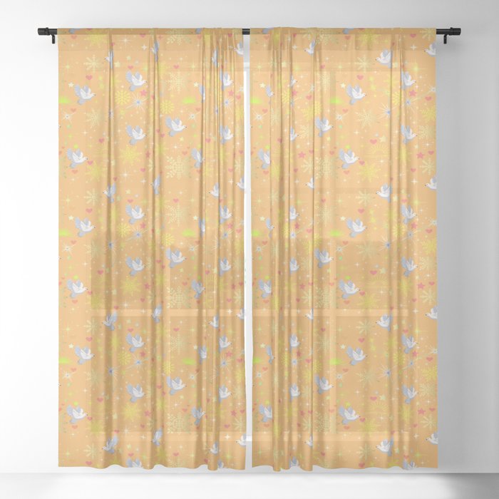 PiscesConstellation with Dove Sheer Curtain