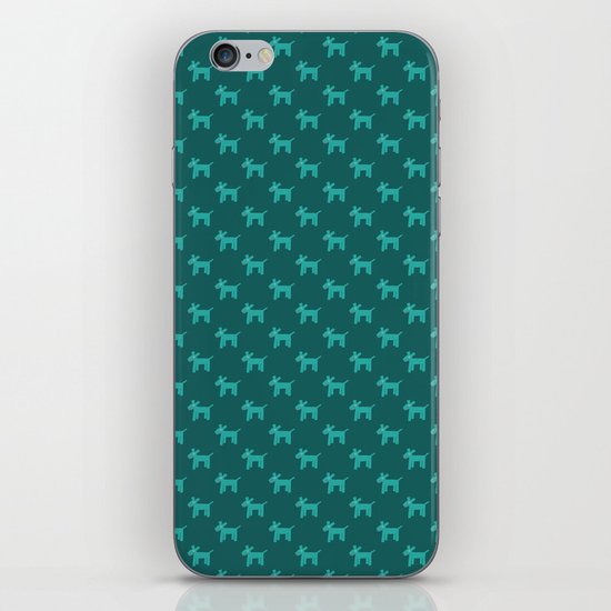 Dogs-Teal iPhone Skin
