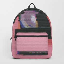 Video tape#VHS#REW<<#effect Backpack | Video, Glitch, Born, Photo, Pink, Tape, Digital, Retro, 1976, Color 