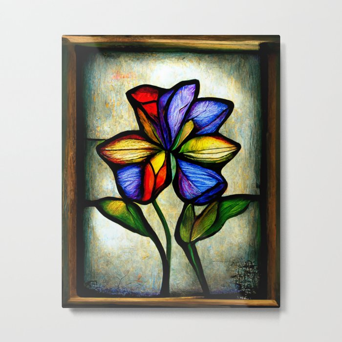 Stained Glass Metal Print