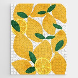 lemon mediterranean still life Jigsaw Puzzle | Slice, Flowers, Summer, Plants, Fresh, Food, Yellow, Painting, Nature, Sour 
