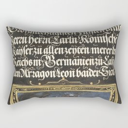 Vintage calligraphic art burning city Rectangular Pillow