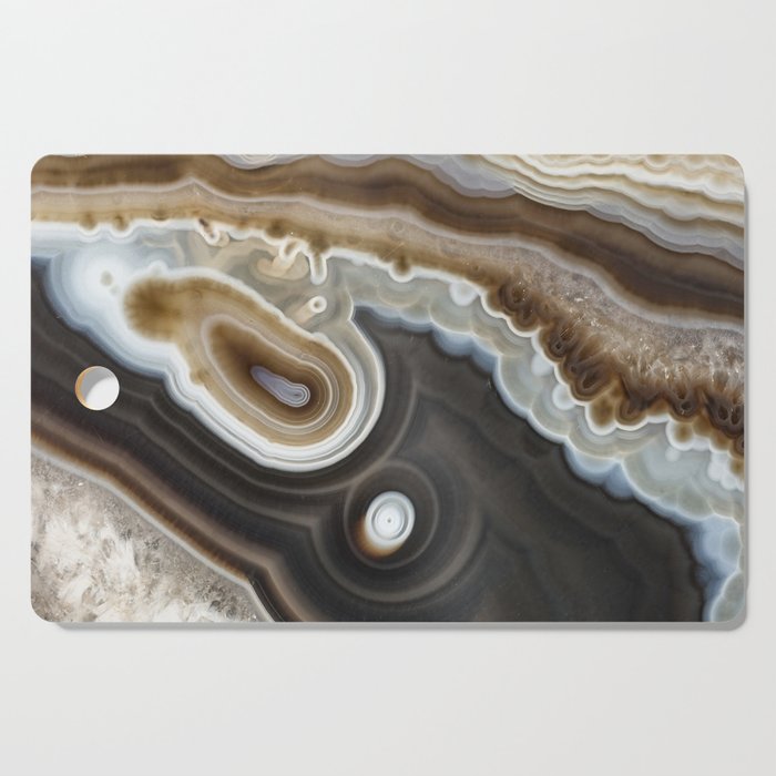 Mocha agate geode 3287 Cutting Board