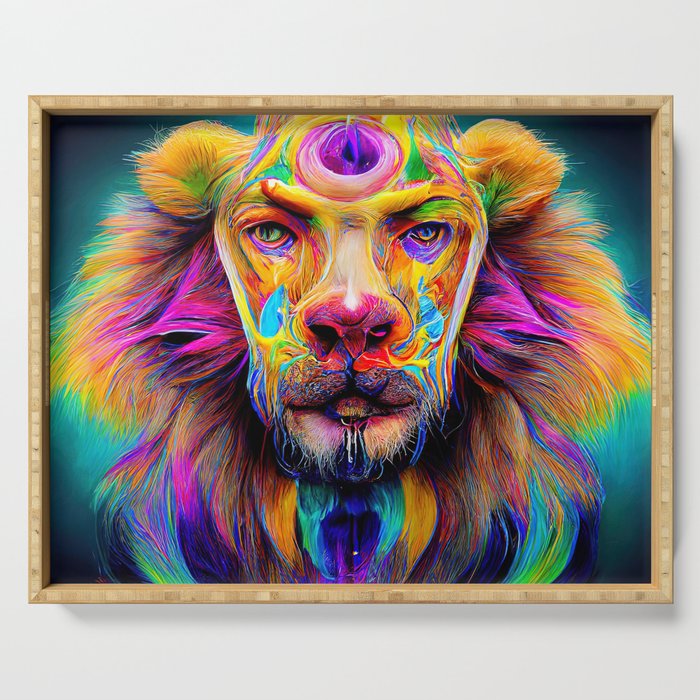Psychedelic Lion Serving Tray