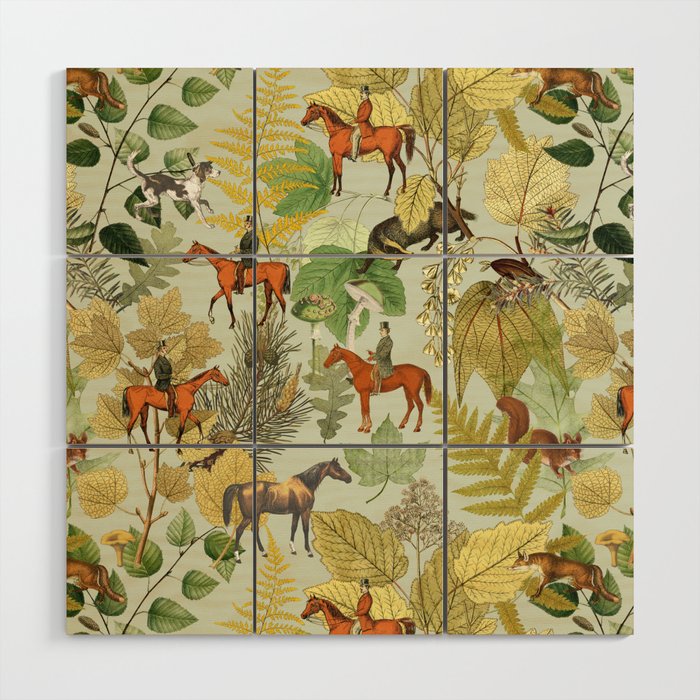 HORSE RIDING IN THE FOREST Wood Wall Art