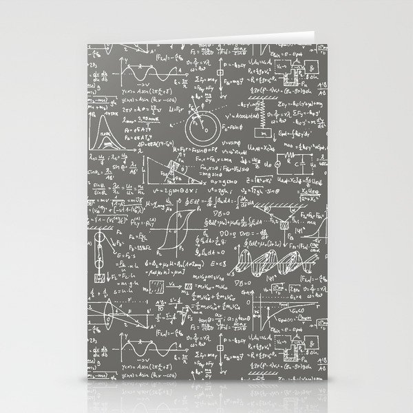 Physics Equations // Slate Grey Stationery Cards