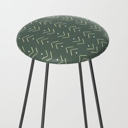 Arrow Lines Geometric Pattern 42 in Sage Green Counter Stool
