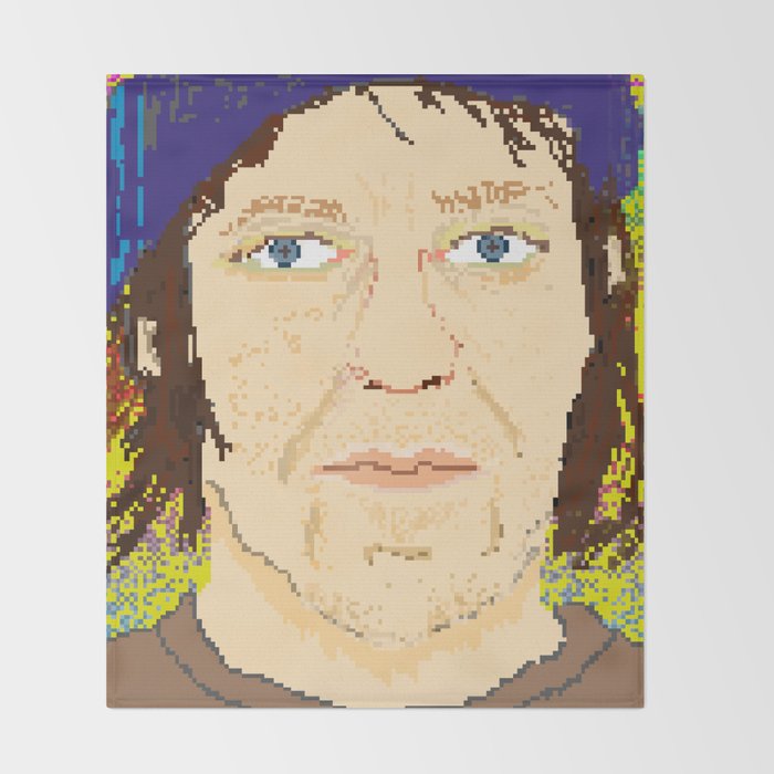 Elliott Smith Pixel Portrait Throw Blanket By Leneebunnik Society6