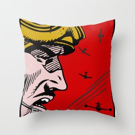 Three Red Fighters Throw Pillow