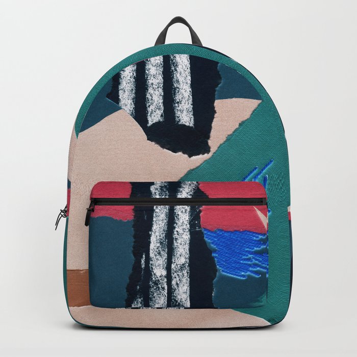 paper collage with embroidery Backpack