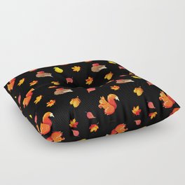 Hedgehog,squirrel,autumn pattern  Floor Pillow