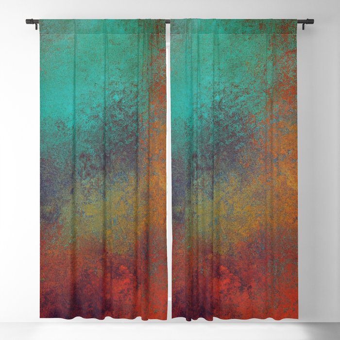 Colorful Rust Aesthetic Grunge Art Blackout Curtain