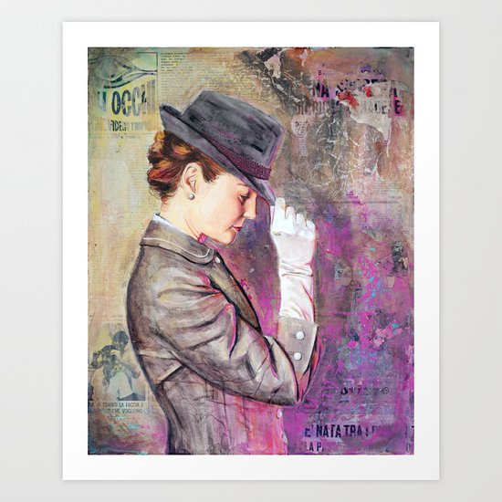 Grey Fedora Art Print