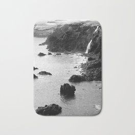Azores coastal landscape Bath Mat | Scenery, Pristine, Black and White, Photo, Natural, Azoren, Savage, Portugal, Saomiguel, Azores 