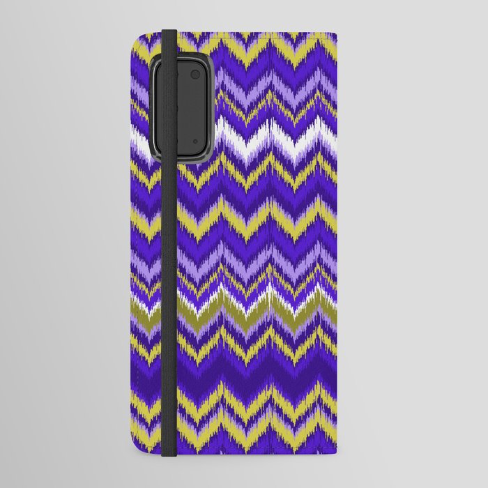 8-Bit Ikat Pattern – Periwinkle & Lime Android Wallet Case