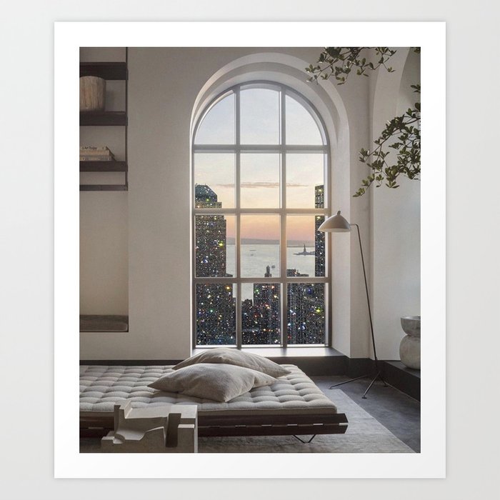 NEW YORK VIEW | city | window | view | building | aesthetic | bling | sparkle | shine | glitter  Art Print