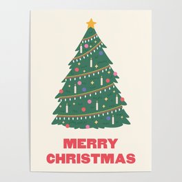 Merry Christmas Tree Poster