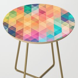RAINBOW GEOMETRY. SQUARES AND TRIANGLES IN COLOR Side Table
