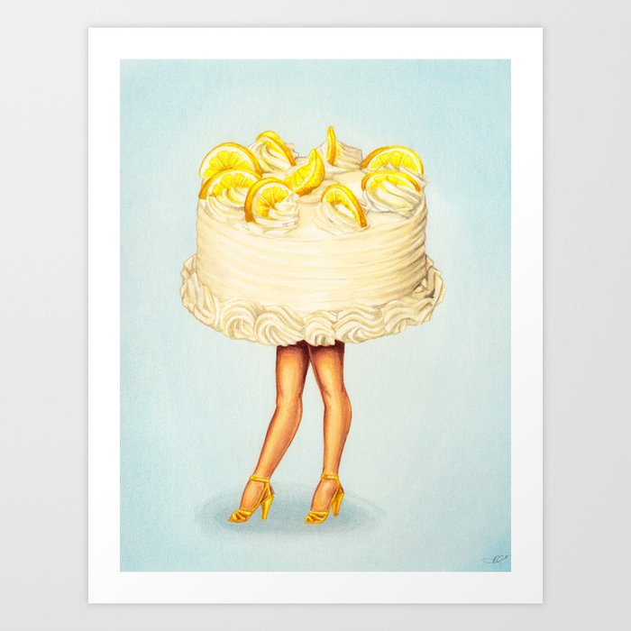 Cake Girl - Lemon Art Print