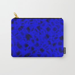 Chaotic bubbly indigo thread of spherical molecules on bright glass.  Carry-All Pouch