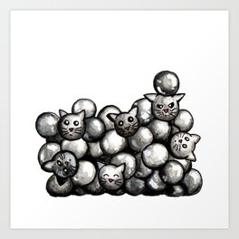 Boba Cats Art Print