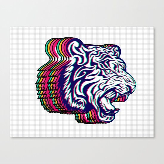 3D Tiger Canvas Print