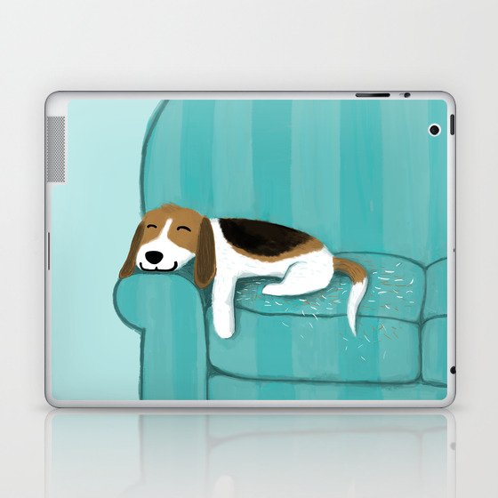 Happy Couch Beagle | Cute Sleeping Dog Laptop & iPad Skin