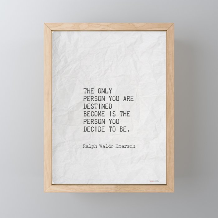 Ralph Waldo Emerson quotes 100 Framed Mini Art Print