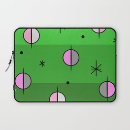 Retro Space Age Planets Stars Green Laptop Sleeve