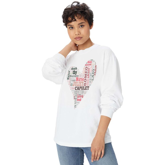 Shakespeare's Romeo and Juliet Heart Long Sleeve T Shirt by MollyW