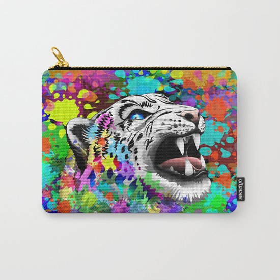 Leopard Psychedelic Paint Splats Carry-All Pouch