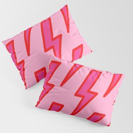 Pink and Red Y2k Lightning Bolt Wallpaper - Preppy Aesthetic Pillow Sham