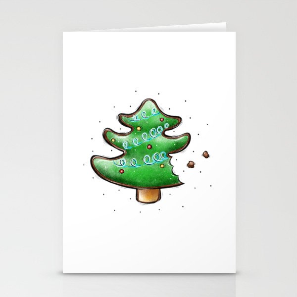 christmas gingerbread in the form of a tree  Stationery Cards