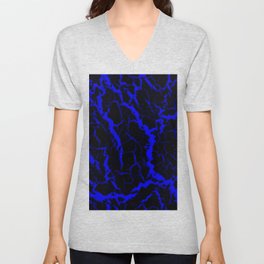 Cracked Space Lava - Blue V Neck T Shirt