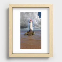 Talacre lighthouse stormy Recessed Framed Print