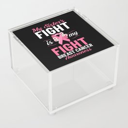 Breast Cancer Ribbon Awareness Pink Quote Acrylic Box