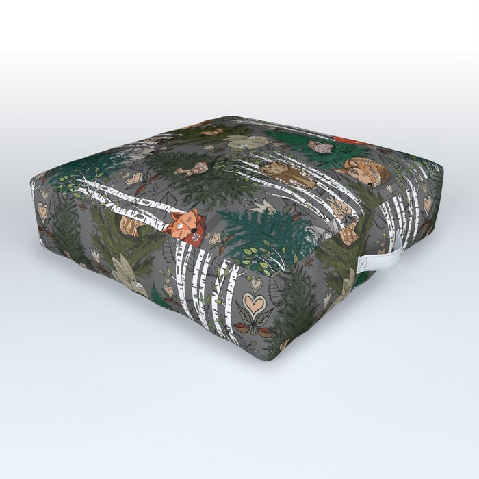 Sleepy Scandinavian Forest Outdoor Floor Cushion