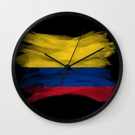 Colombia flag brush stroke, national flag Wall Clock | Brushstroke, Copyspace, Nationalflag, Brushstrokeflag, Colombiaflag, Colors, Nationalcolors, Brushflag, Colorful, Colombiacolors 