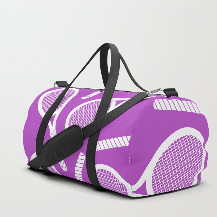 Medium line tennis racket pattern 9 Duffle Bag