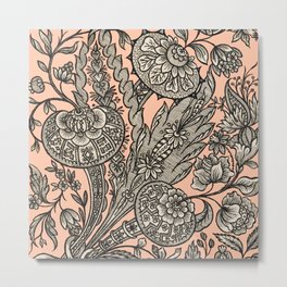 Pink Victorian Floral  Metal Print