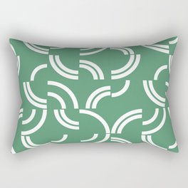 White curves on green background Rectangular Pillow