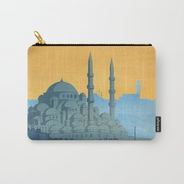 Mid Century Modern Travel Vintage Poster Istanbul Turkey Grand Mosque Carry-All Pouch