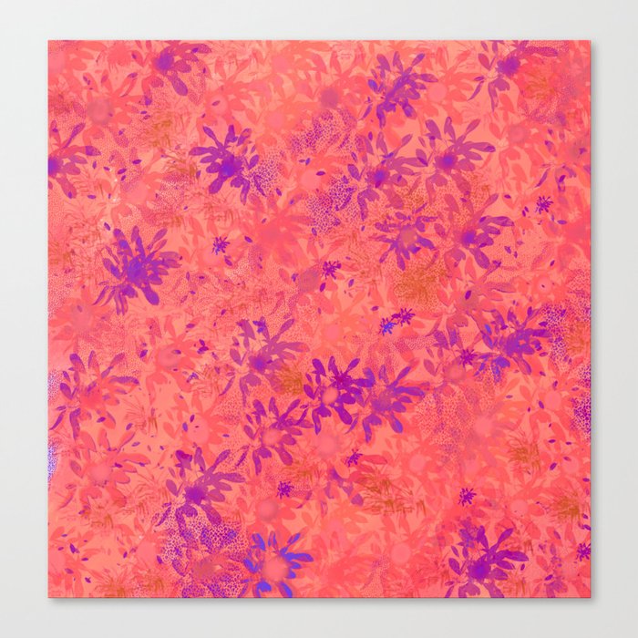 Coral Floral  Canvas Print