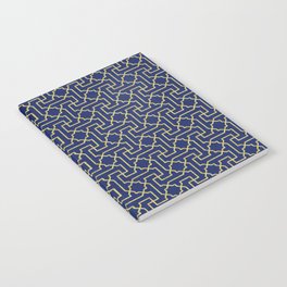 Navy Blue & Gold Moroccan Mosaic Pattern Notebook
