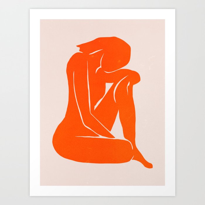 Nude II: Torch Orange Edition Art Print