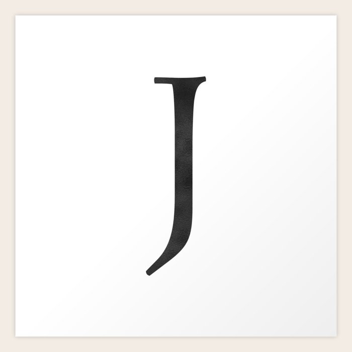 Letter J Initial Monogram Black And White Art Print By Followmeinstead Society6