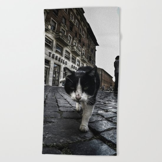 Street Cat Beach Towel
