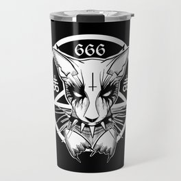 Black Metal Cat Travel Mug