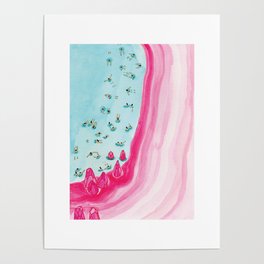 Pink Beach Poster